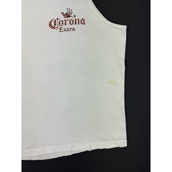 Vintage 90s Corona Extra Beer Promo Drink Alcohol Beach Tank Top - Picture 12 of 14